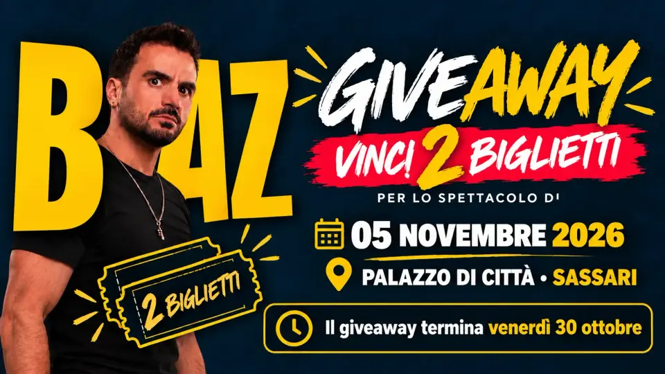 Copertina di Baz a Sassari: vinci 2 biglietti per lo spettacolo del 5 novembre
