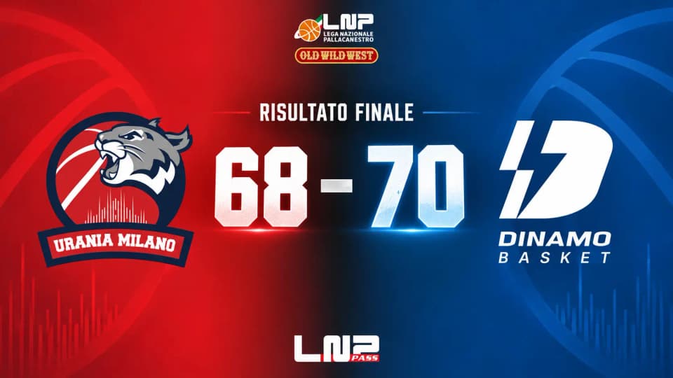 Copertina di Dinamo, esordio vincente in A2: Urania battuta 68-70, Riismaa decide nel finale