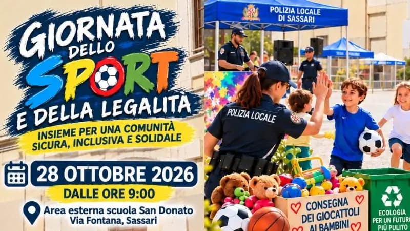Copertina di Sassari, il 28 ottobre a San Donato la Giornata dello Sport e della Legalità